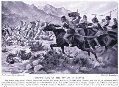 Rozvrat Římanů v Thrákii od George Derville Rowlandson